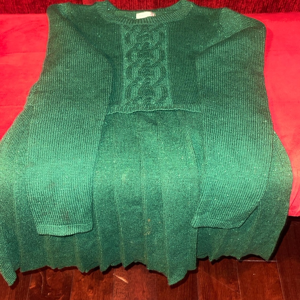 Spring/winter sweater dress for girl 5/6 (used) next to brand new.